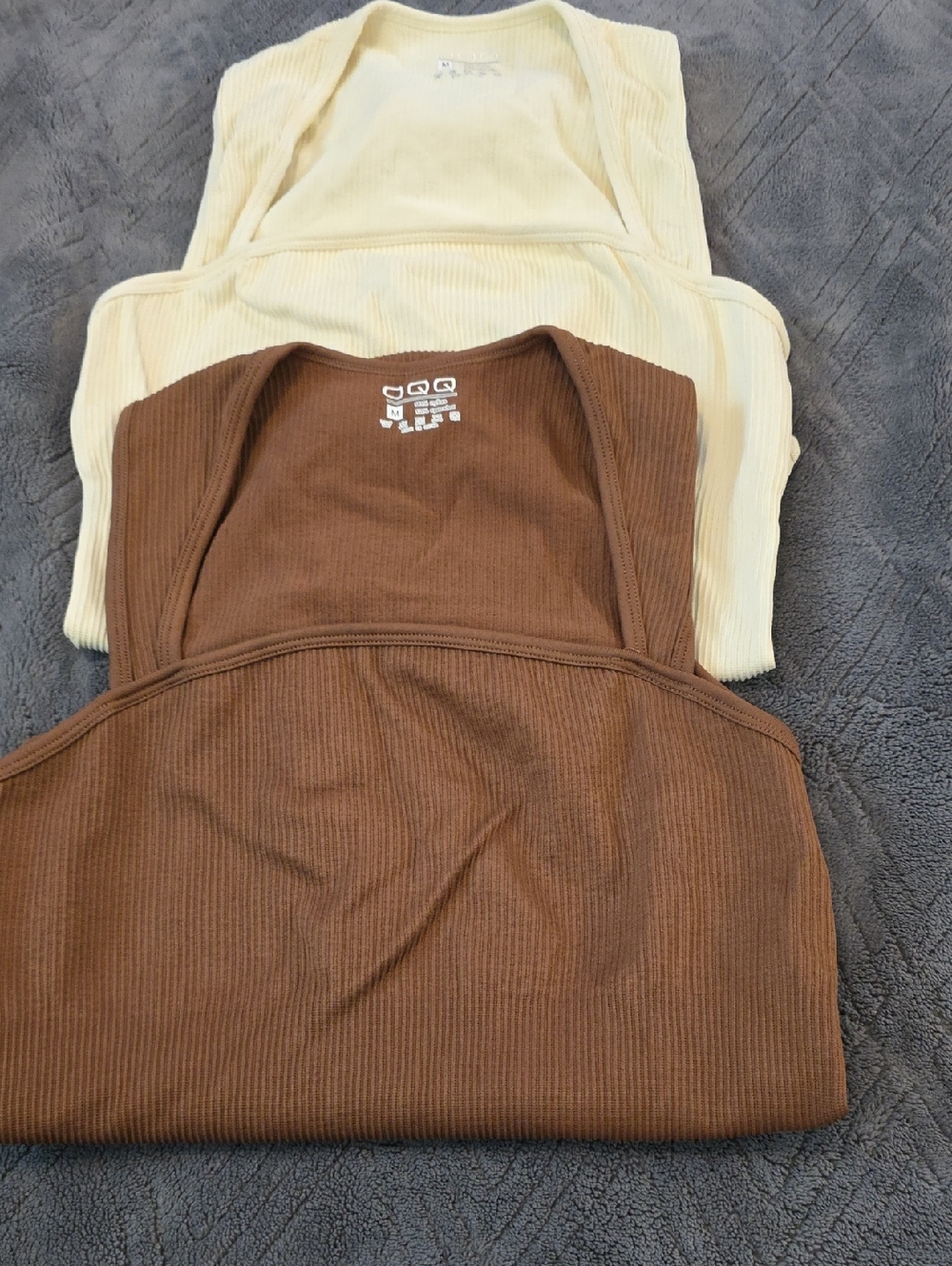 Ribbed Scoop Neck Bodysuit Duo — Brown & Cream